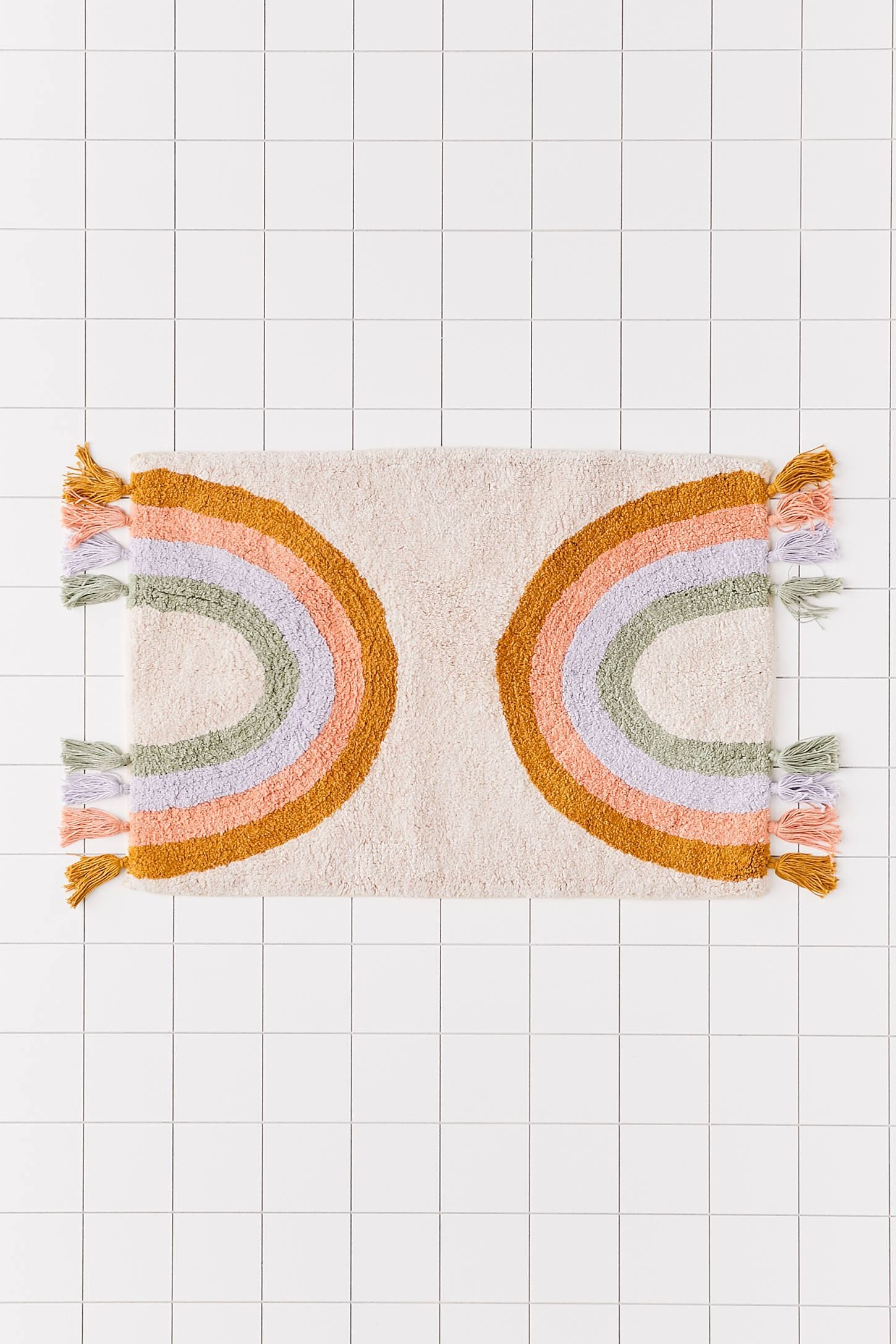 Urban Outfitters + Rainbow Fringe Bath Mat