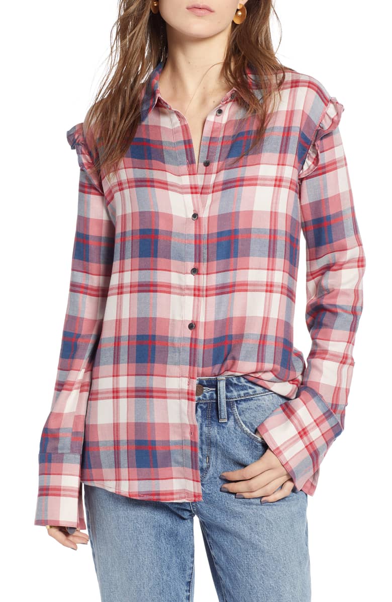 Treasure & Bond + Ruffle Bell Sleeve Shirt