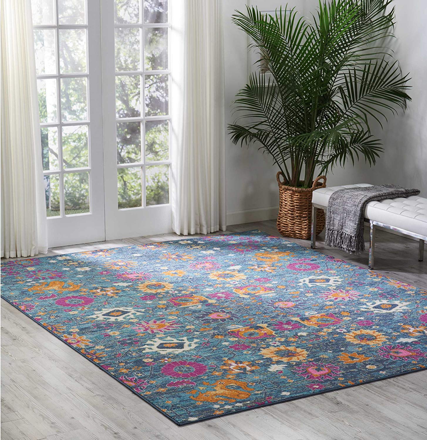 Nourison + Nourison Passion Bright Colorful Bohemian Denim Area Rug 8