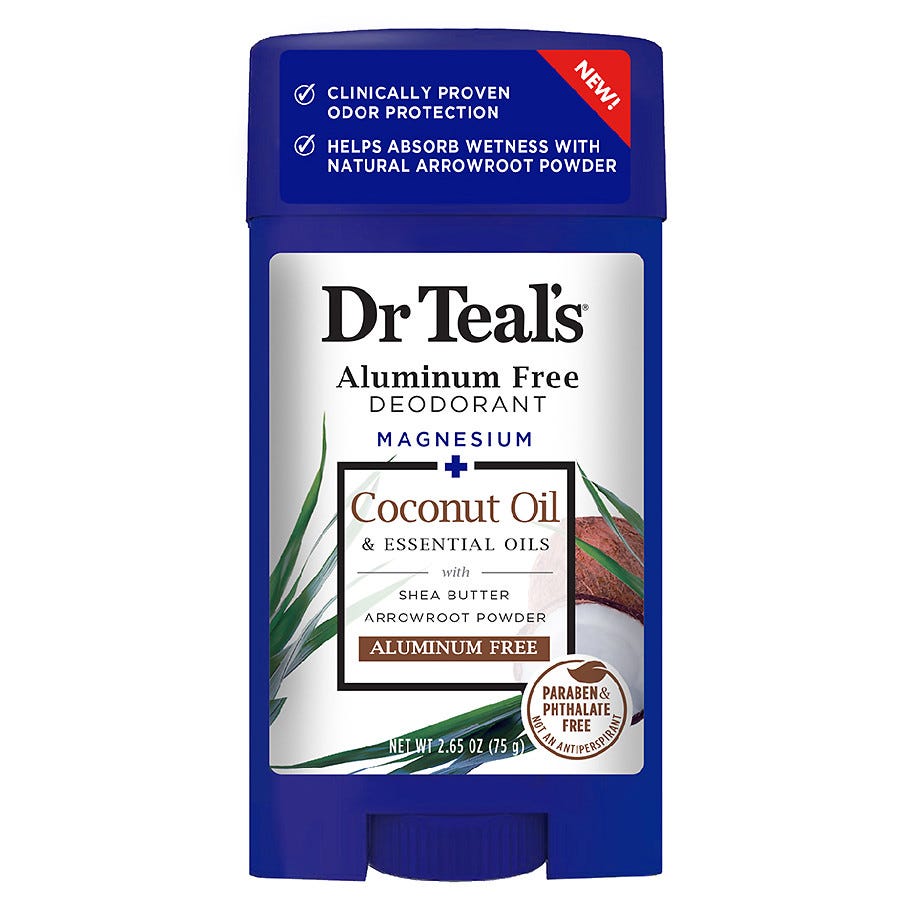 Dr. Teal’s + Magnesium + Coconut Oil Aluminum Free Deodorant