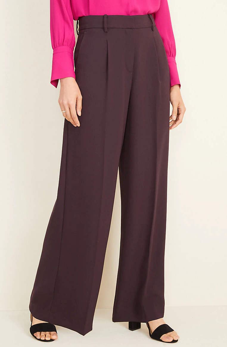 Ann Taylor + Pleated Wide Leg Pants