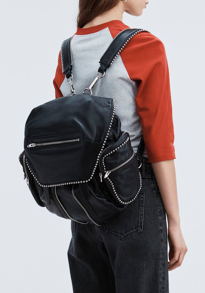 alexander wang marti neptune twill and leather backpack Lambskin Bag Washed Black Rhodium Hardware 1788314 – FASHIONPHILE Height 13.8 Alexander Wang // Leather Marti