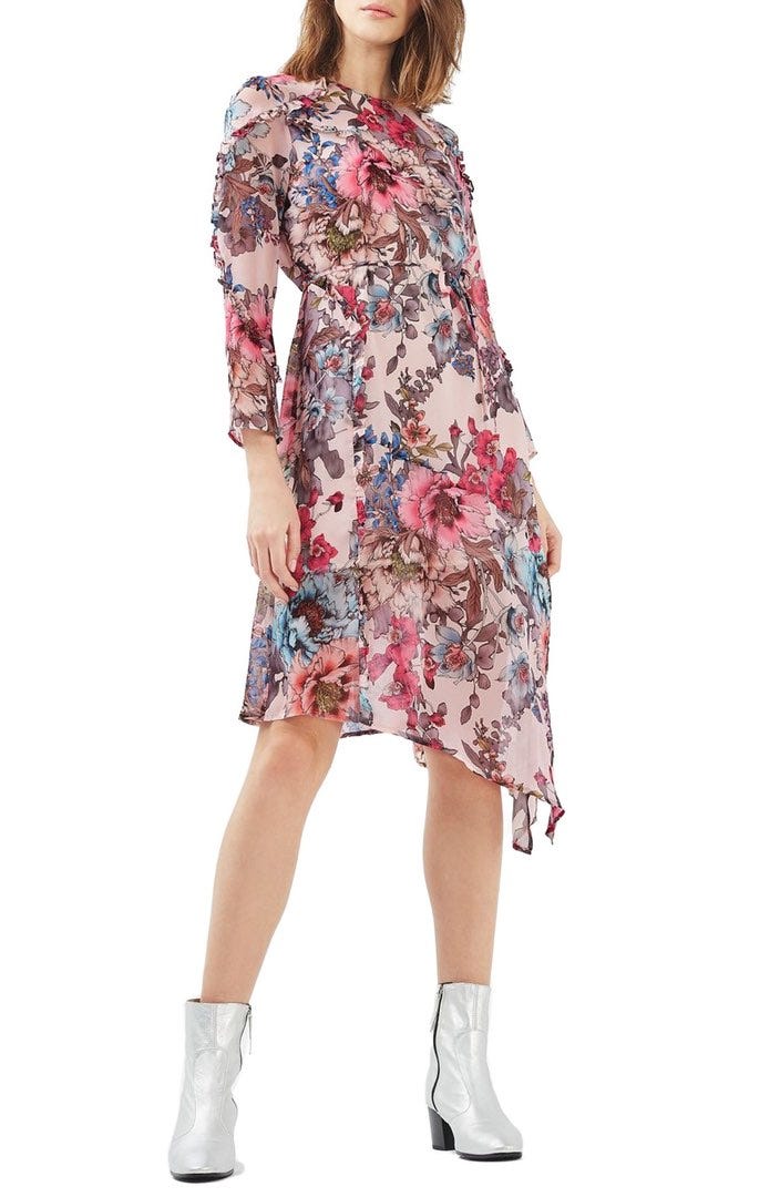 + Pop Floral Ruffle Midi Dress