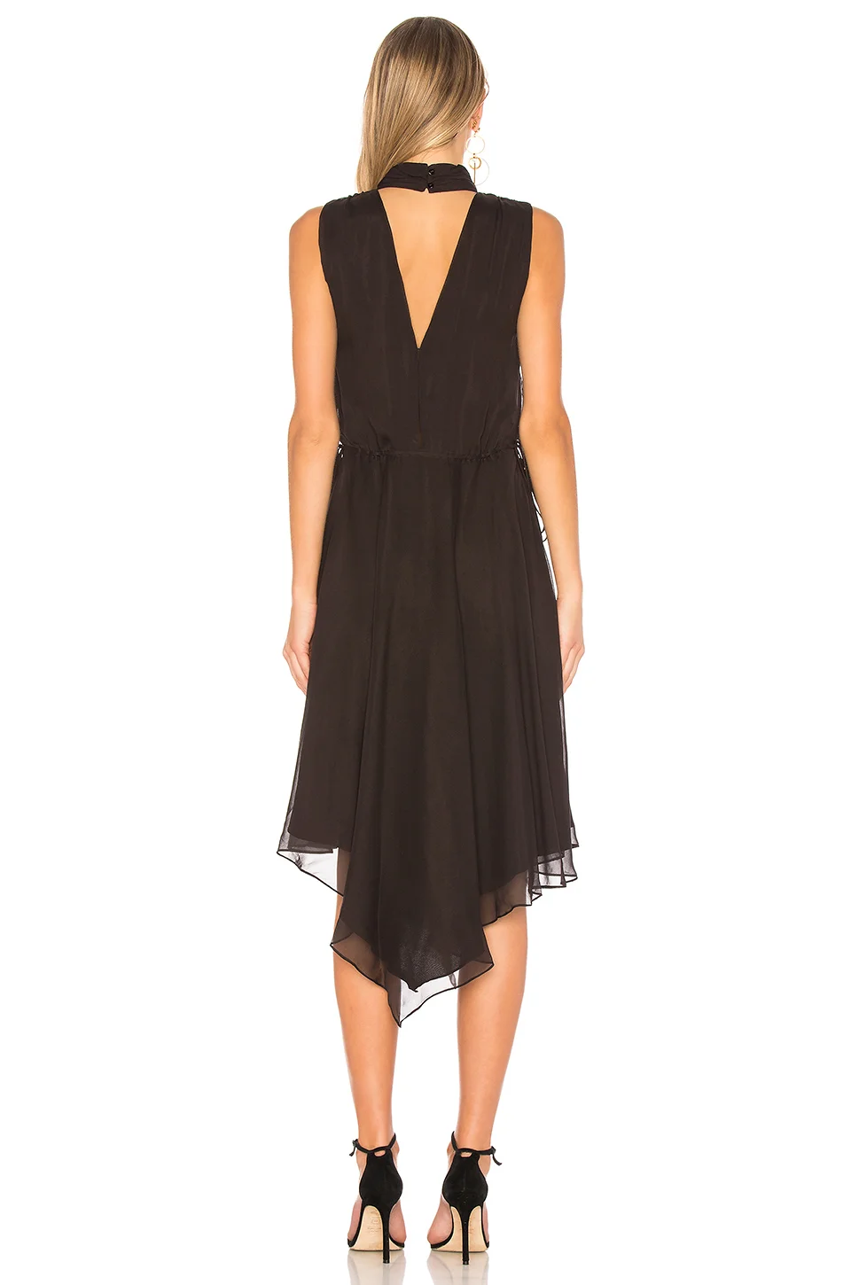 haute hippie lace slip dress Haute Hippie Size XS Black Lace Silk Slip Dress 100% Silk Midi Handkerchief Hem