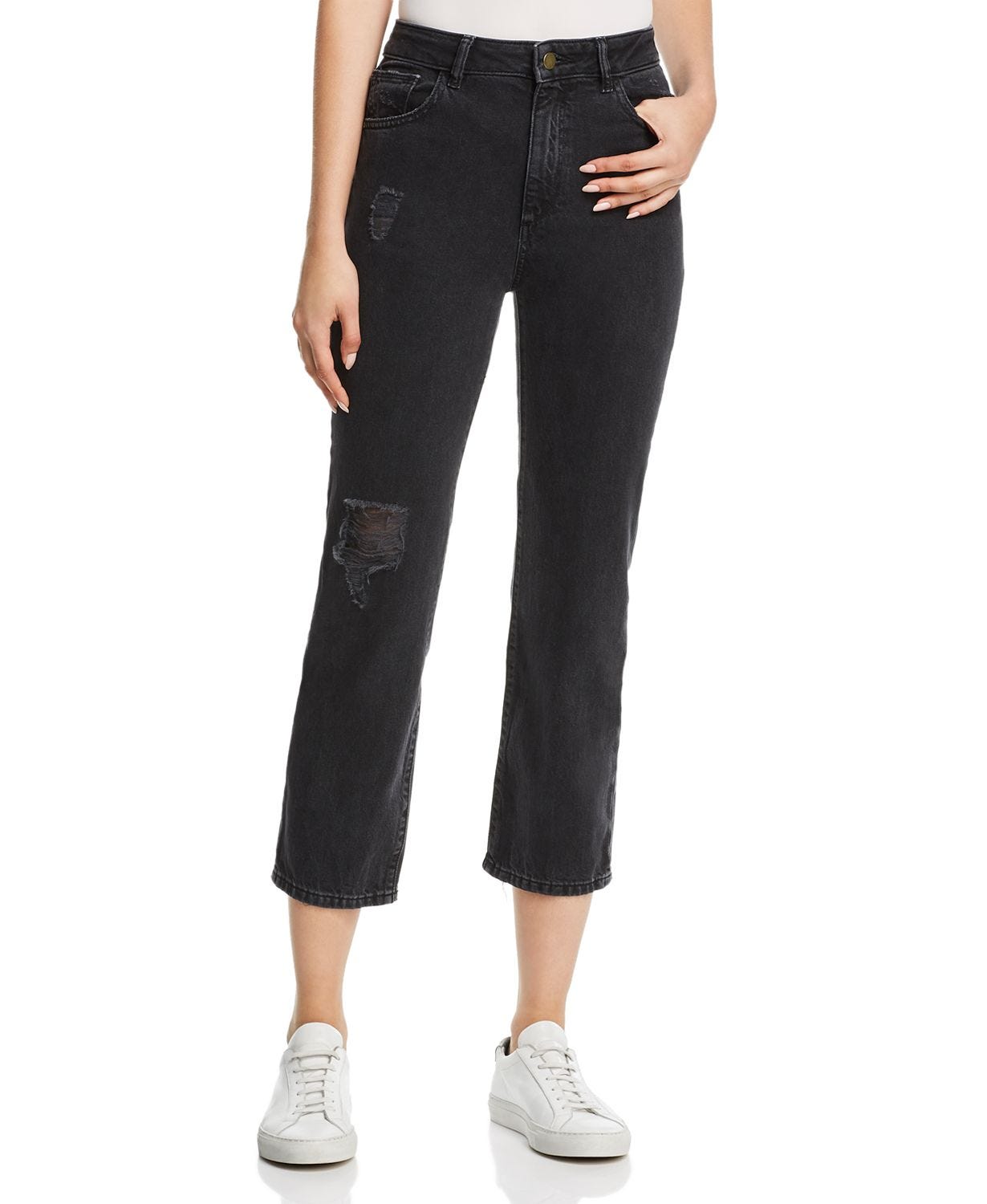 DL1961 + Jerry Vintage High Rise Straight Jeans in Stone