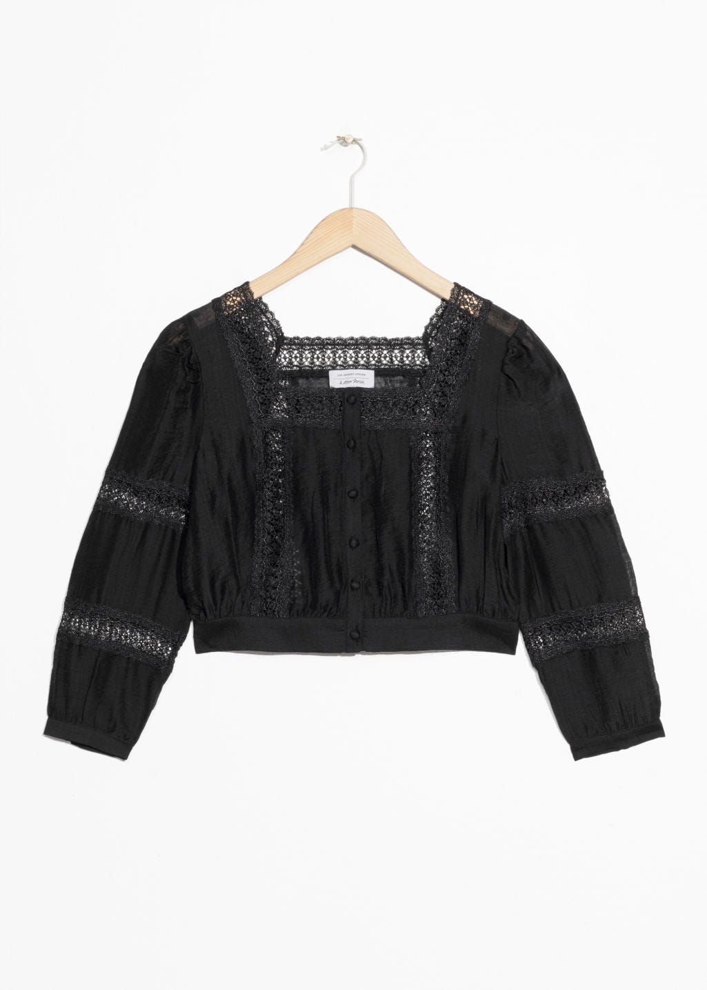 Scallop Eyelet Trim Blouse