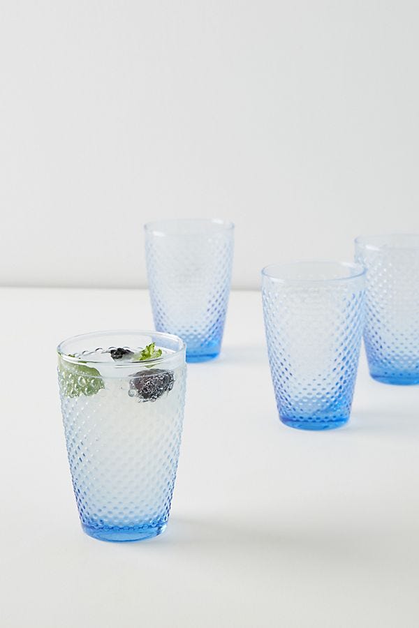 Anthropologie + Set of 4 Gather Pebbled Juice Glasses