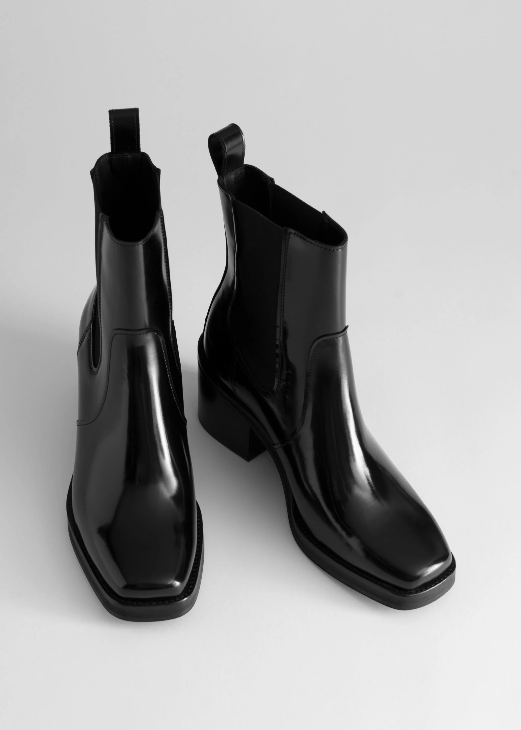 And other stories square toe leather boots shop