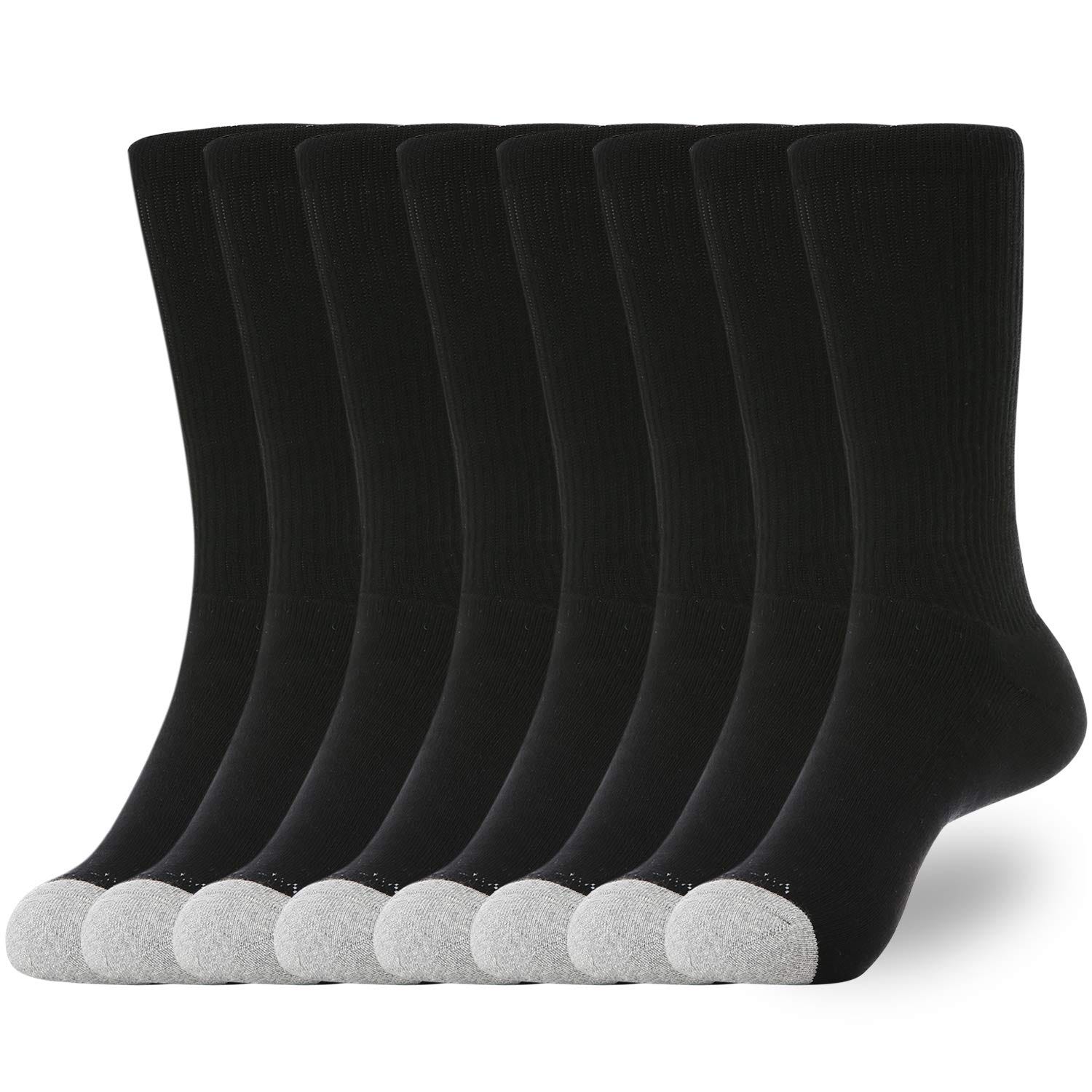 Wander + Cotton Cushion Bottom, MoistureWicking Socks (8 pairs)