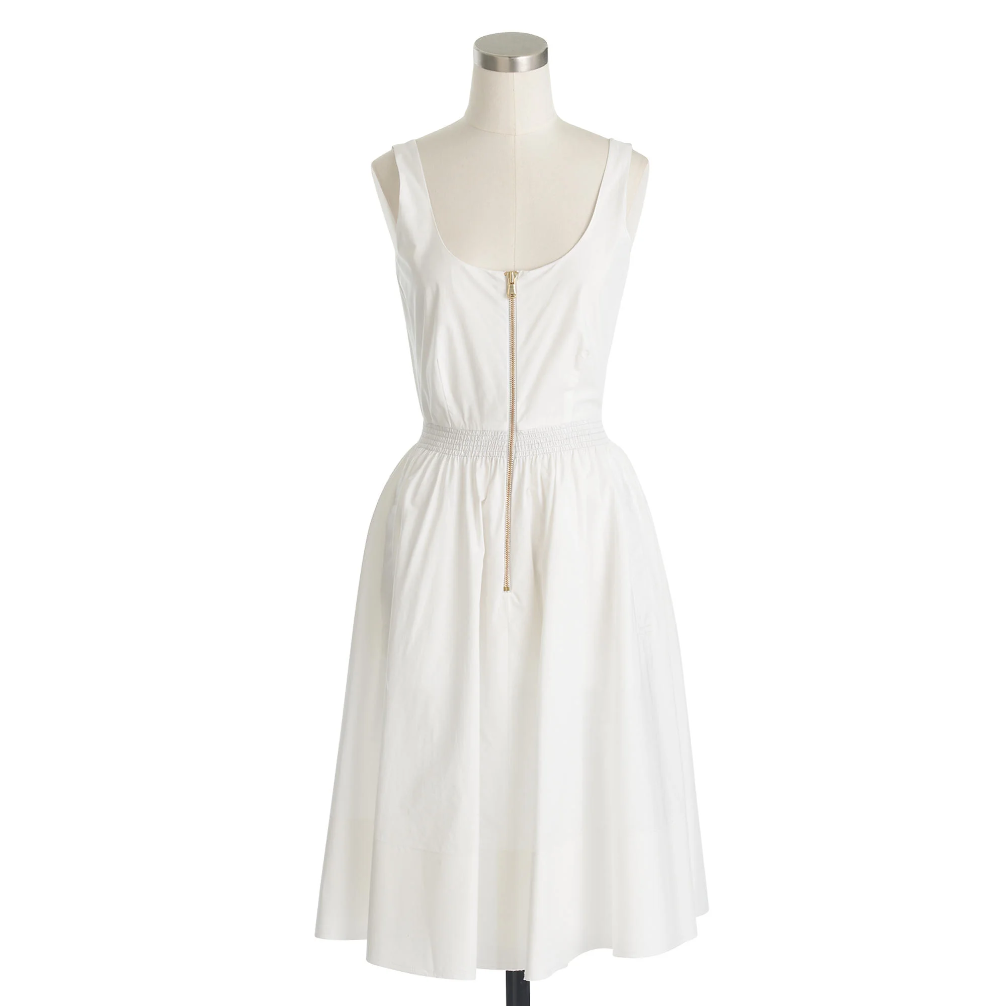J.Crew + Poplin Zip-Front A-Line Dress