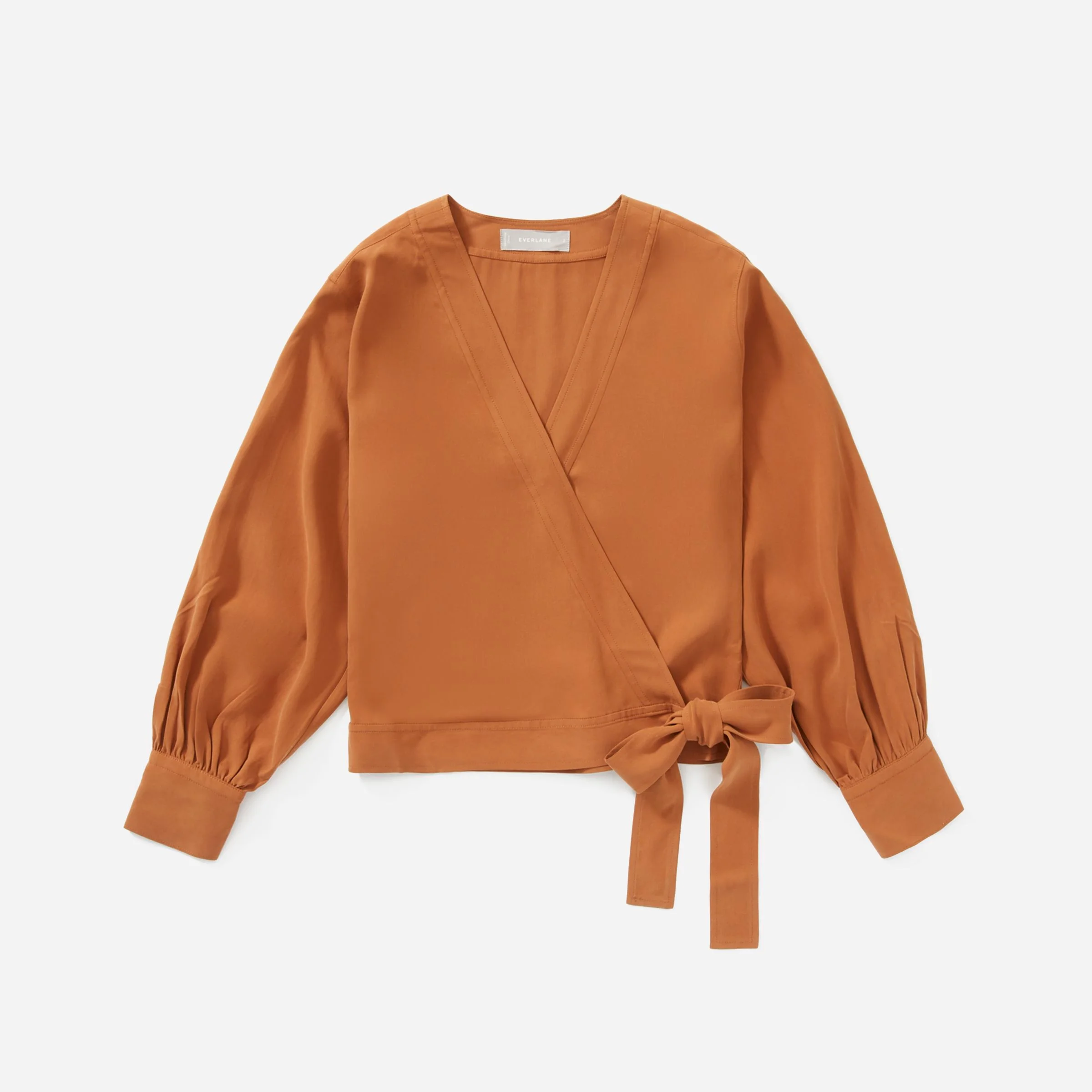 Everlane + The Washable Silk Wrap Top – Cider