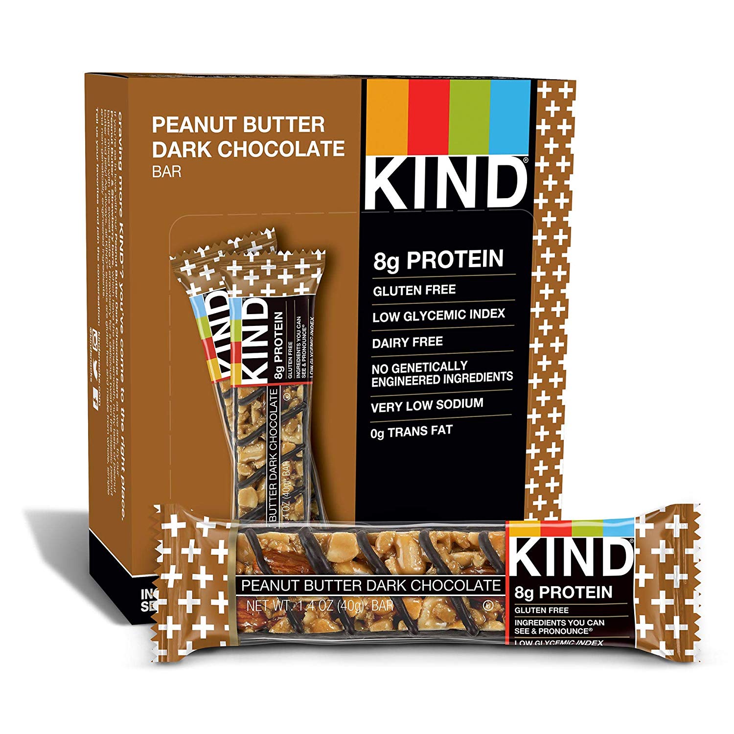 Kind + Peanut Butter Dark Chocolate, Gluten Free, 12ct
