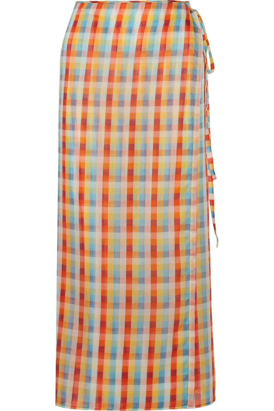 スカート MIUMIU Checked Wrap Skirt 38 Miu Miu + Checked Cotton-voile Wrap Midi Skirt