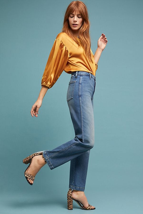 Manhattan High Rise Straight Ankle Jeans