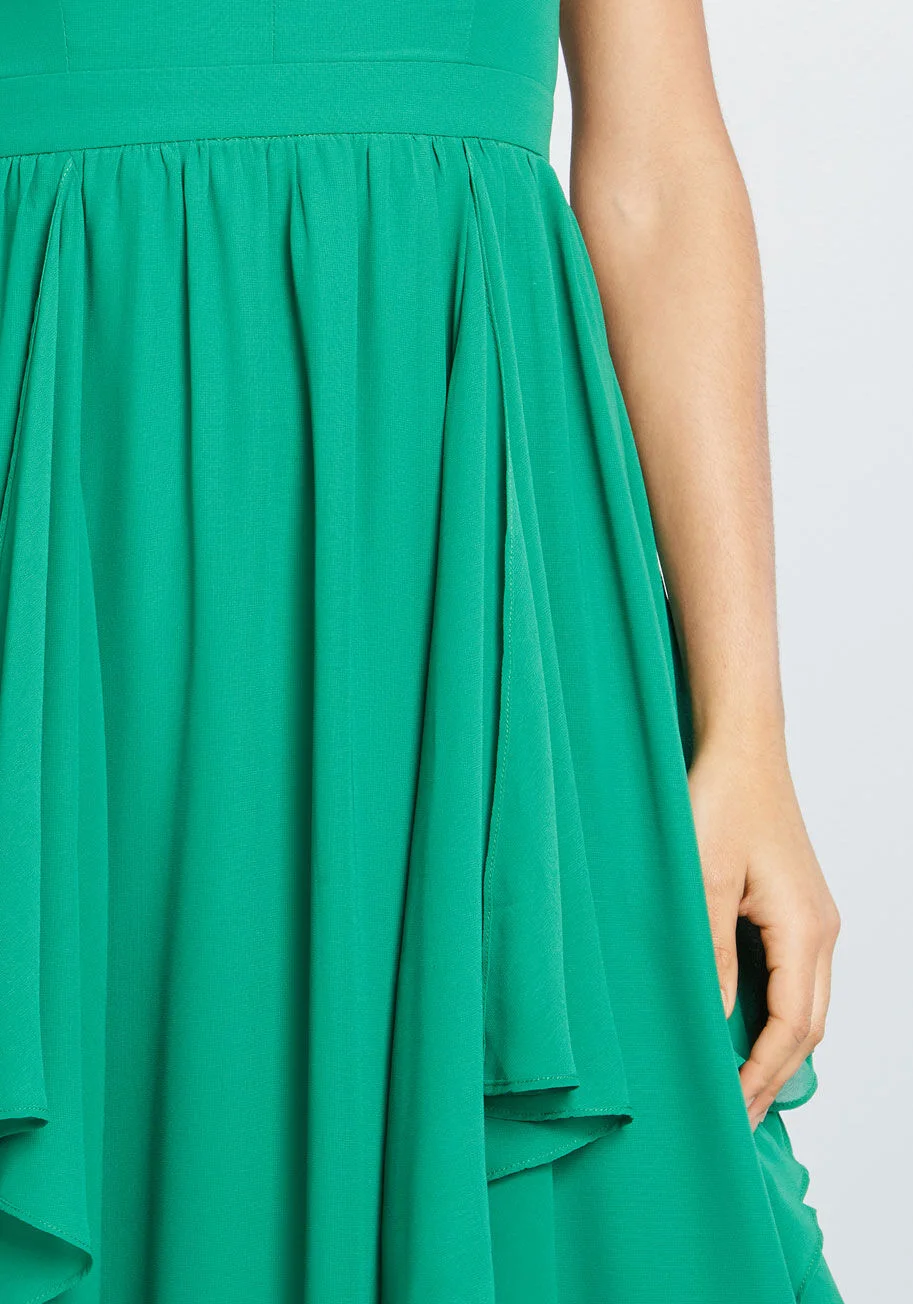 modcloth green maxi dress 1970s Silk Jersey Emerald Green La Mendola Maxi Dress – Shrimpton Couture