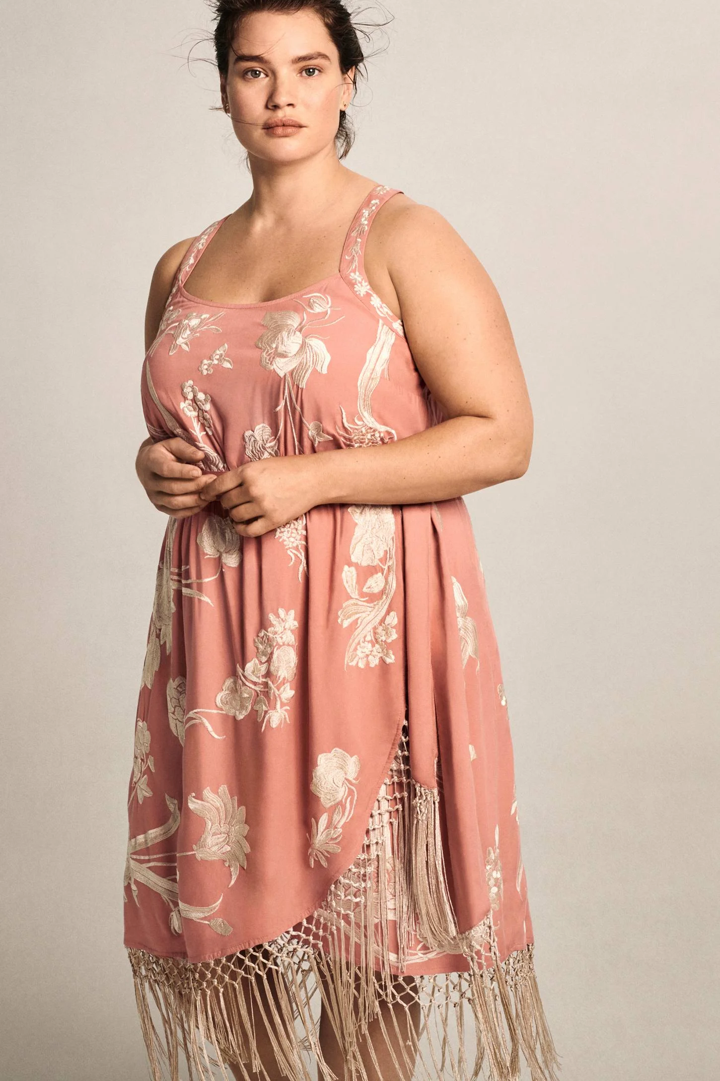 【美品】6枚セット Anthropologie Fleur De Lys Geisha Designs Sleeveless Floral Tiered Midi Dress