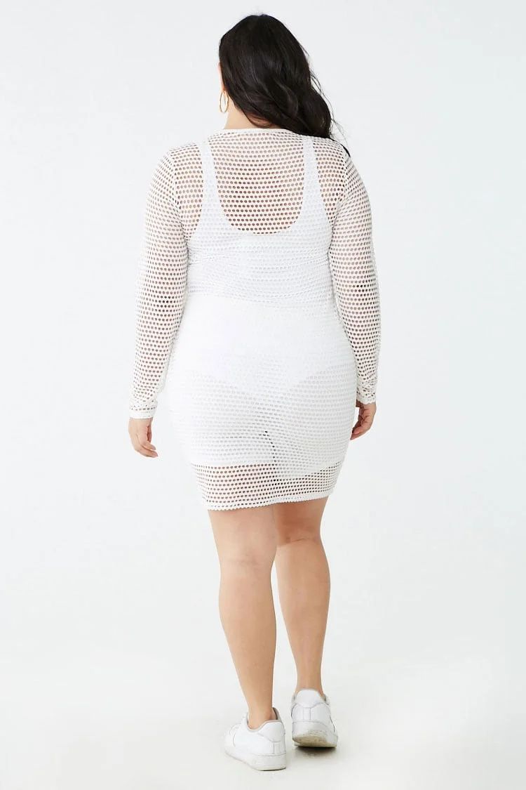 Forever 21 + Sheer Open-Knit Mini Dress