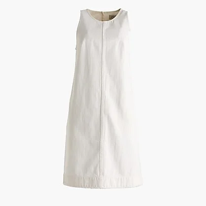 j crew white denim shift dress
