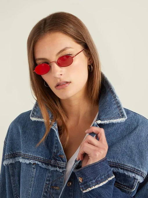 Andy Wolf + Armstrong oval sunglasses display picture 1