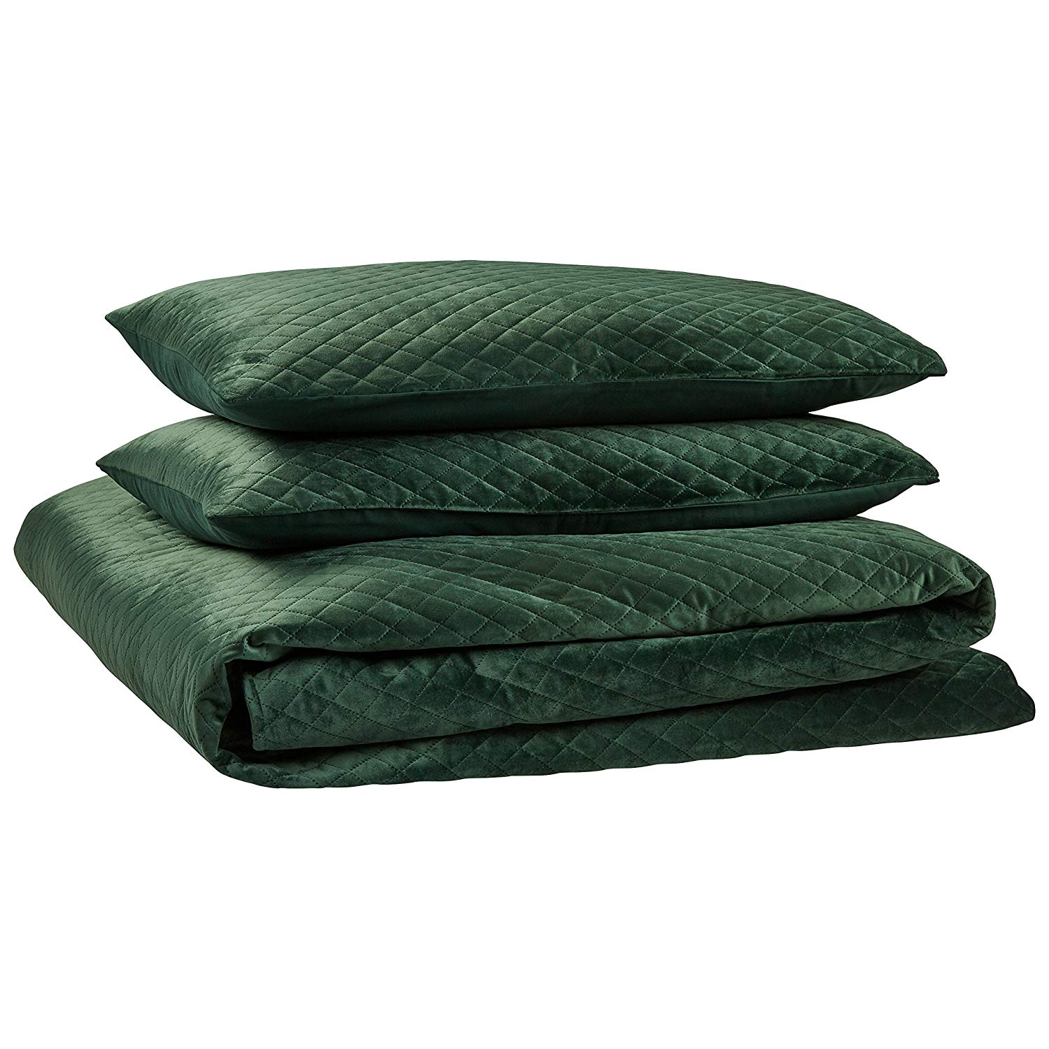 Rivet + Diamond Quilted Velvet Coverlet Set (Full/Queen)
