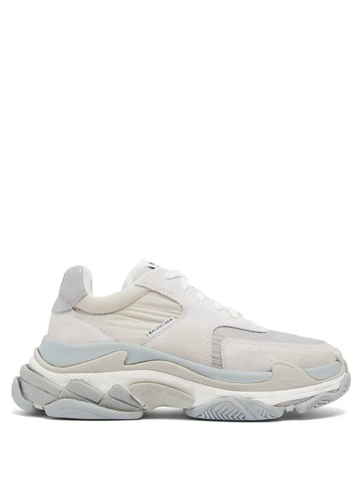 BALENCIAGA （バレンシアガ） TRIPLE S LOW TOP Balenciaga Men's Triple S Clear Sole Mesh Black low top sneakers