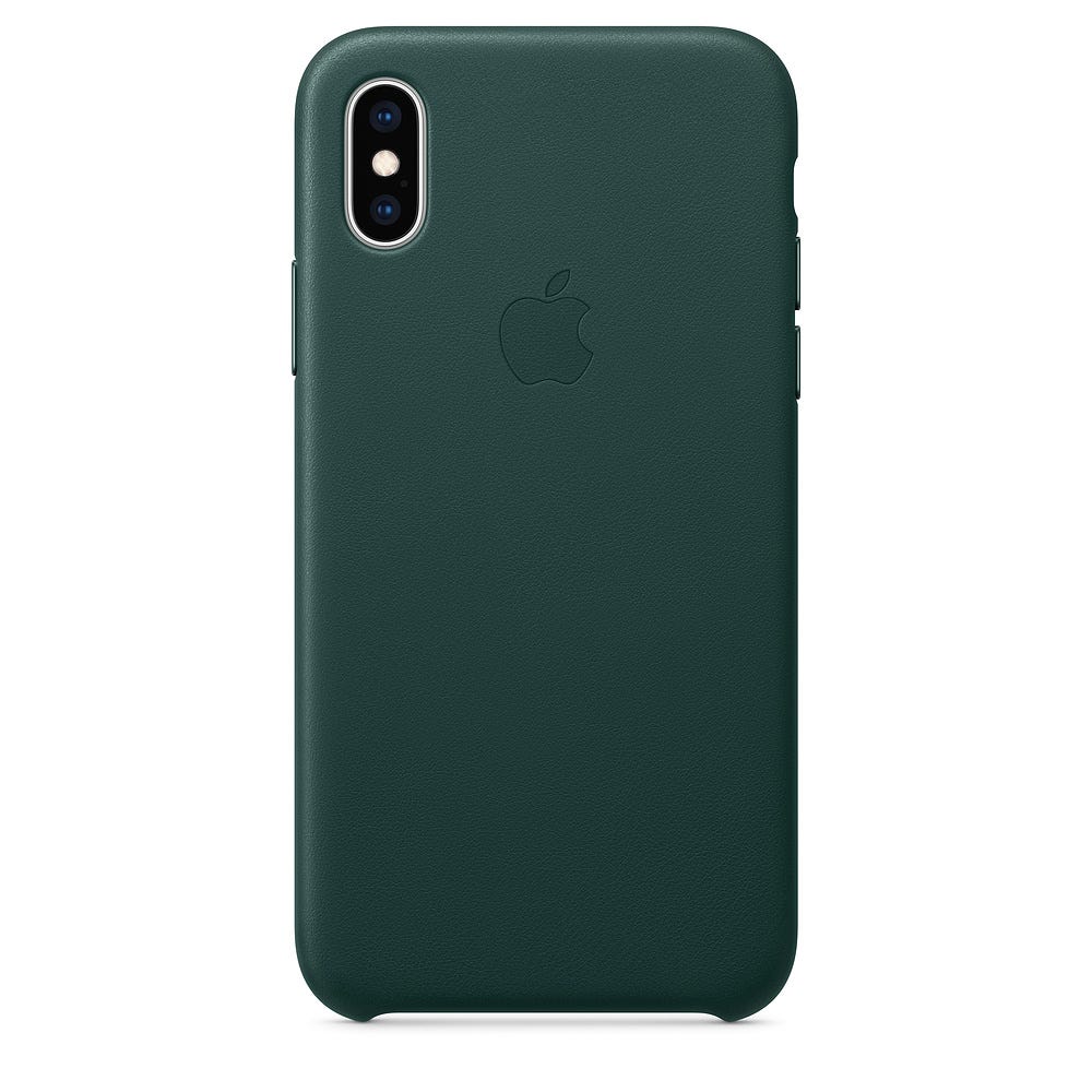 Apple + iPhone XS Leather Case Forest Green