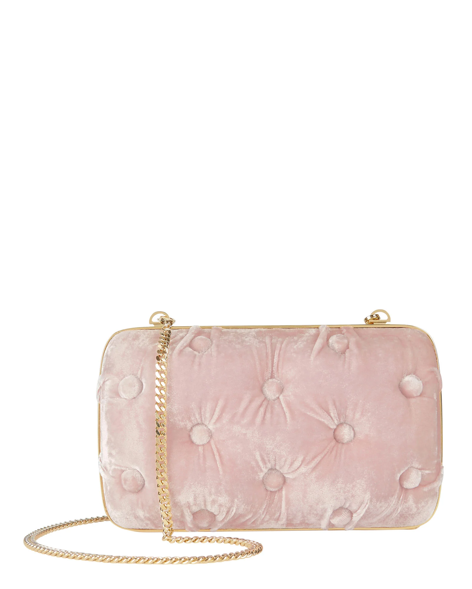 Benedetta Bruzziches + Carmen Tufted Pink Velvet Clutch