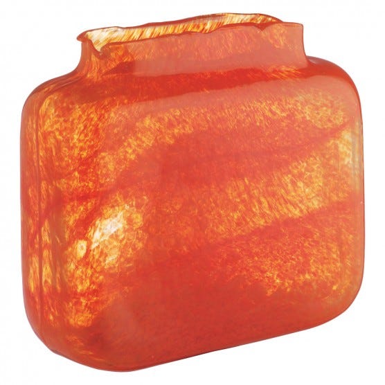 Habitat + Orange bubble glass vase