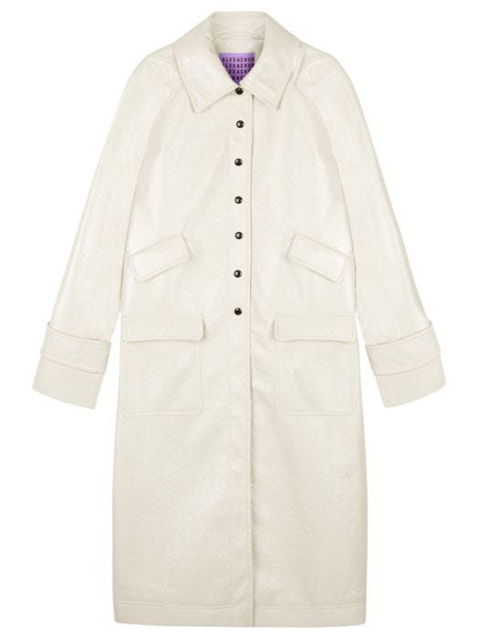 Alexa Chung + Cream Chesterfield Coat