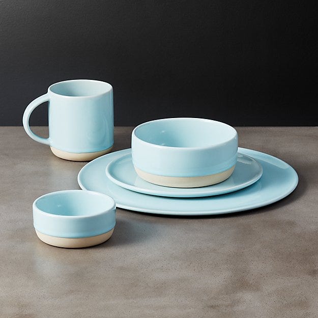 CB2 + Level Light Blue Dinnerware (4-Piece Set)