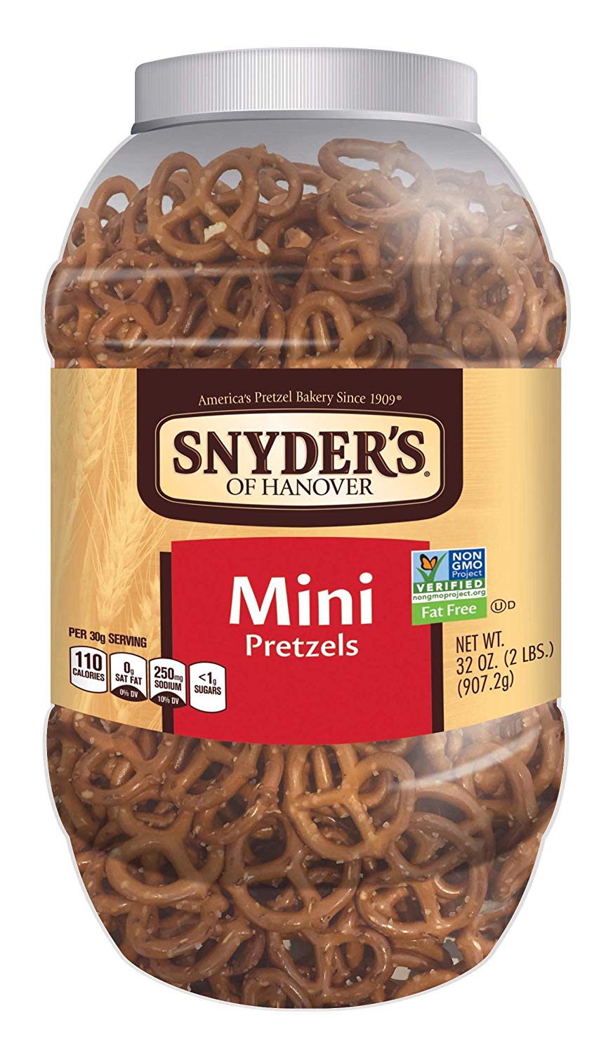 Snyder’s of Hanover + Snyder’s of Hanover Mini Canister Pretzels, 32 Ounce