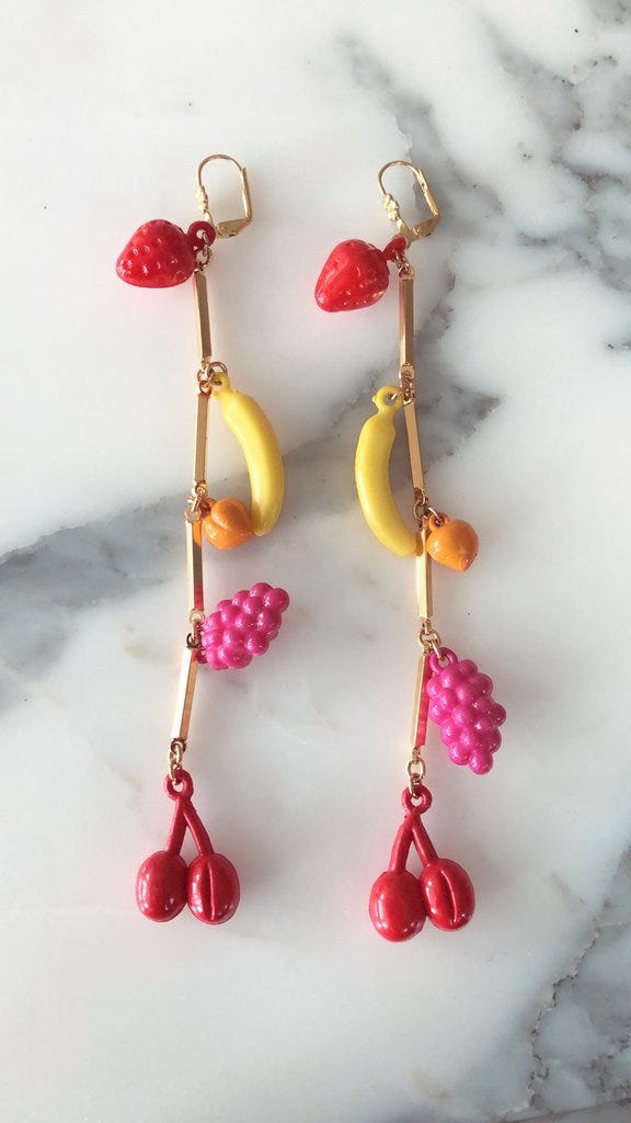 Choked by a Thread + Fruit Salad Earrings