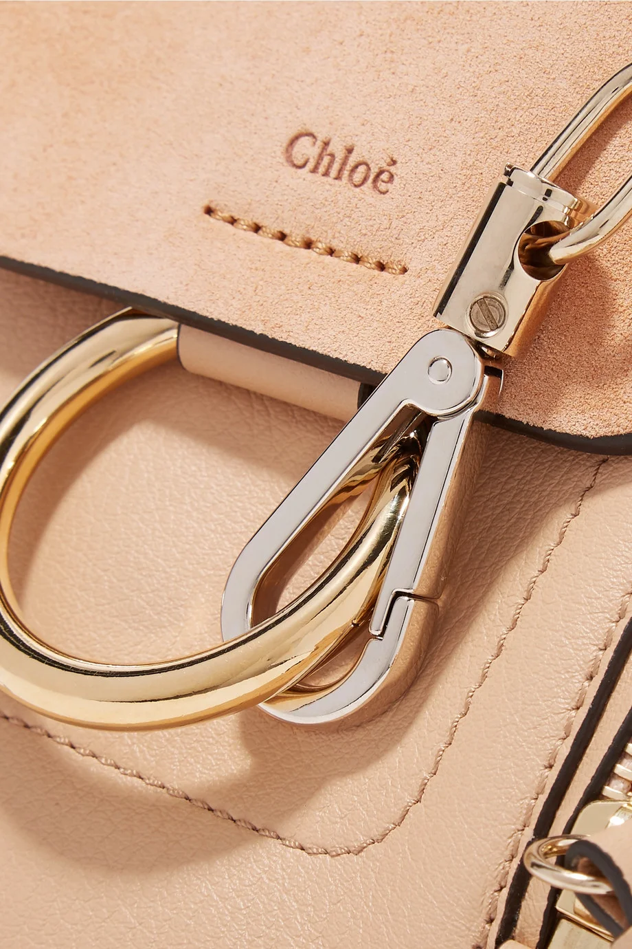 chloe faye mini textured leather and suede backpack Chloé + Faye mini textured-leather and suede backpack
