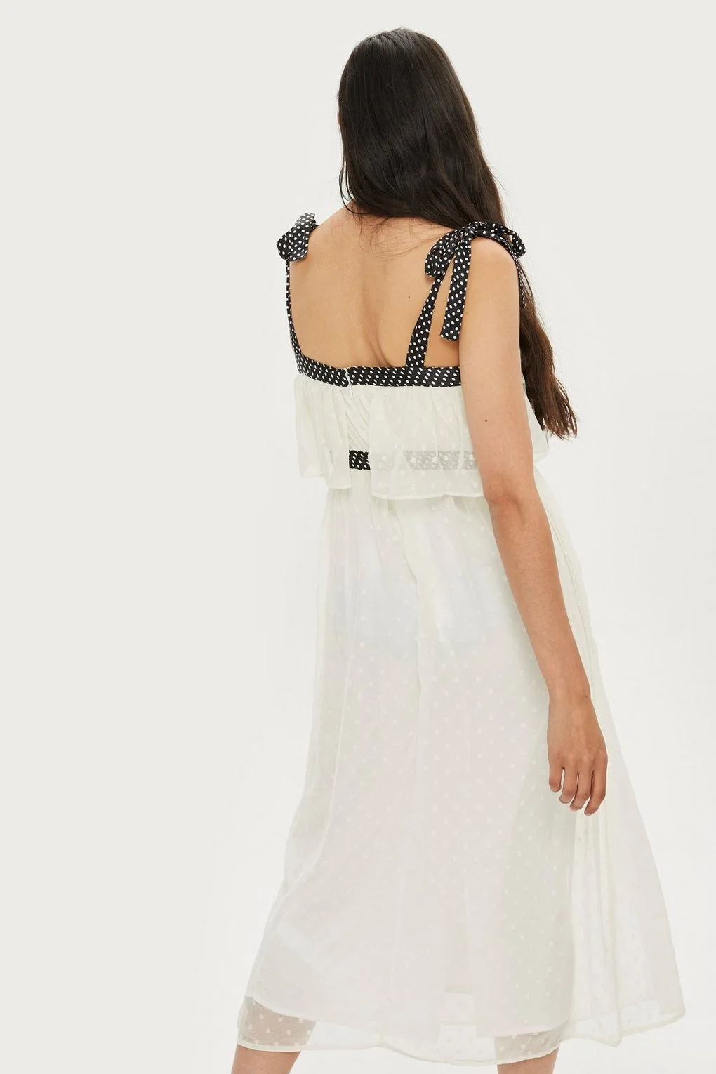 Topshop + Polka Dot Strappy Midi Dress