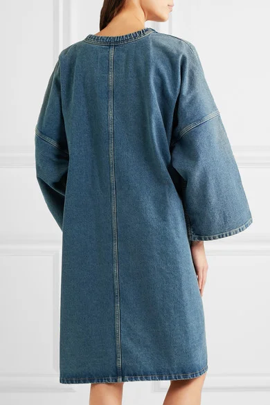 balenciaga denim dress Balenciaga FW22 Trompe L'oeil Denim Dress, denim look, swearshirt feel, logo detail on the back . Sold out
