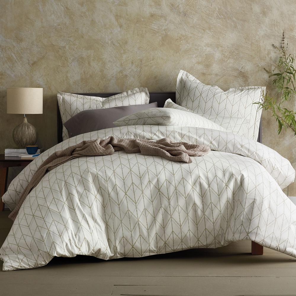 The Company Store + Dotted Geo Organic Cotton Percale Twin Duvet Cover
