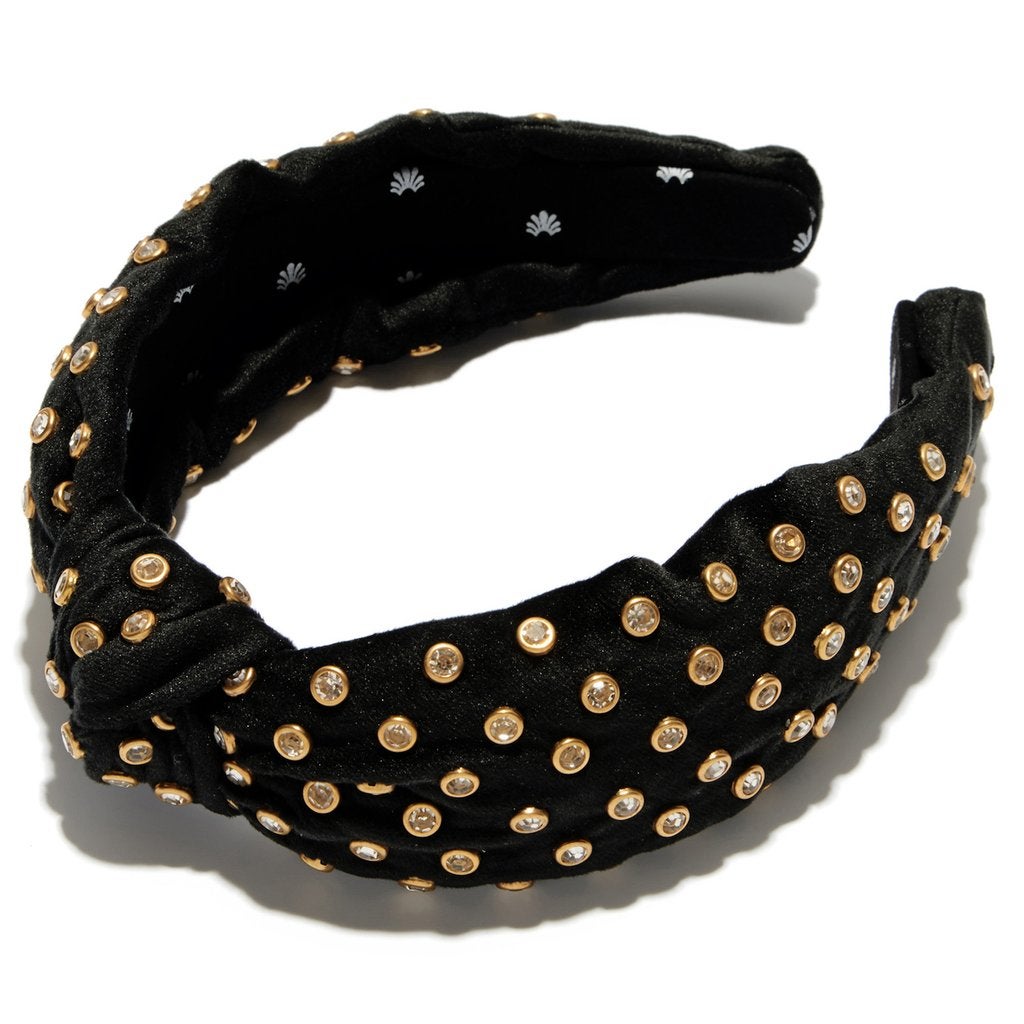 Lele Sadoughi + Black Velvet Crystal Headband